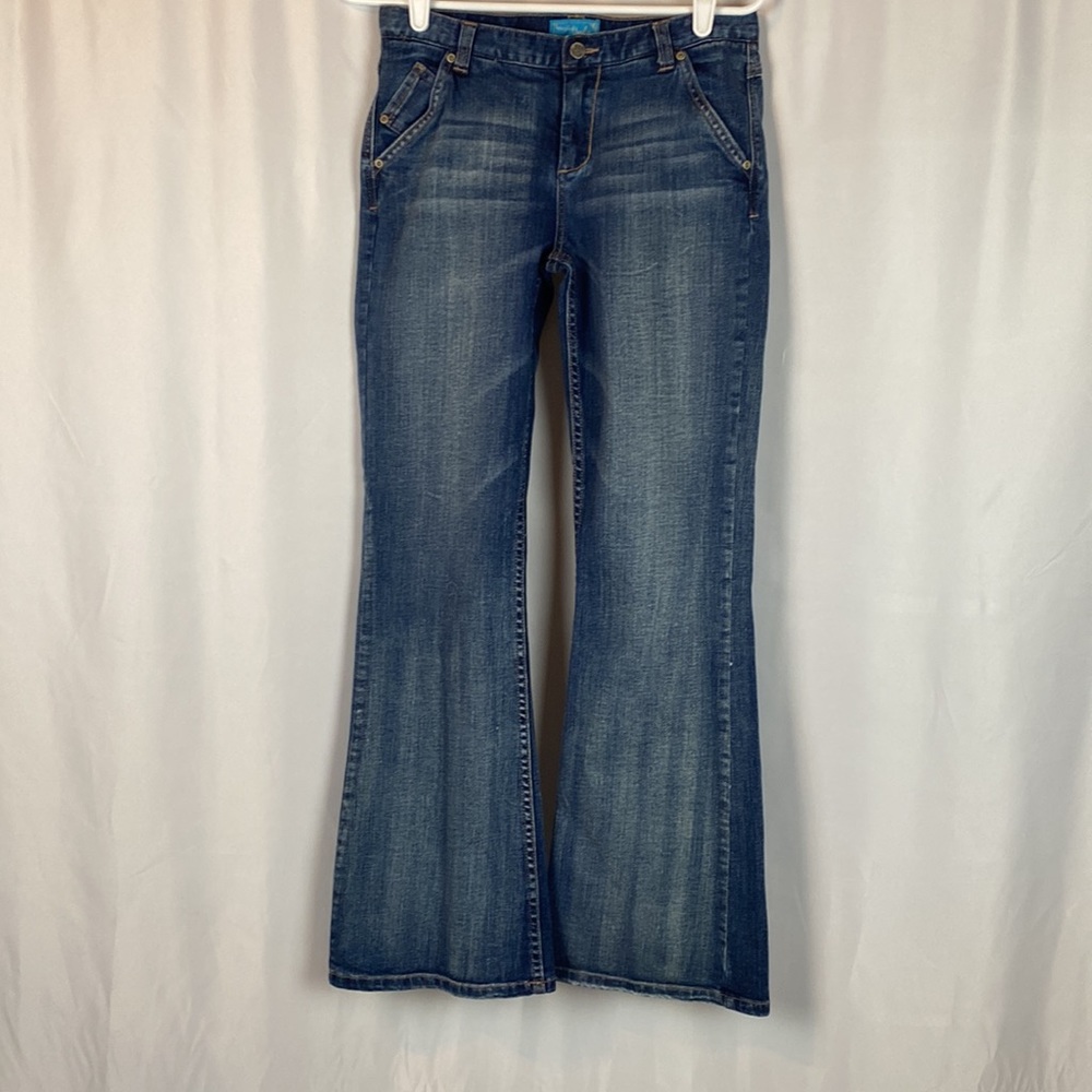 The Myth of Jade - Mid Rise 5 Pocket Medium/Dark Wash Jeans, Girls Size 16.